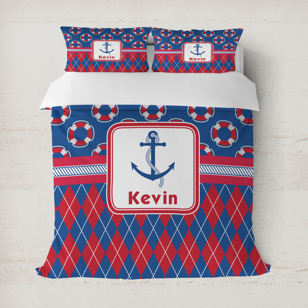 Custom Buoy & Argyle Print Duvet Cover (Personalized)