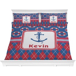 Buoy & Argyle Print Comforter Set - King (Personalized)