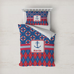 Buoy & Argyle Print Duvet Cover Set - Twin (Personalized)