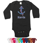 Buoy & Argyle Print Long Sleeves Bodysuit - 12 Colors (Personalized)