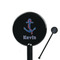 Buoy & Argyle Print 5.5" Round Plastic Stir Sticks - Black - Single Sided (Personalized)