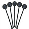 Buoy & Argyle Print Black Plastic 5.5" Stir Stick - Round - Fan View