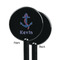 Buoy & Argyle Print Black Plastic 5.5" Stir Stick - Single Sided - Round - Front & Back