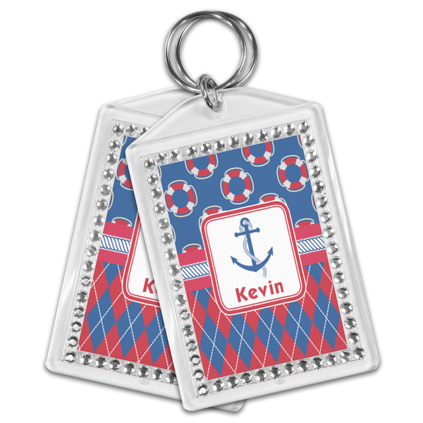 Buoy & Argyle Print Bling Keychain - MAIN