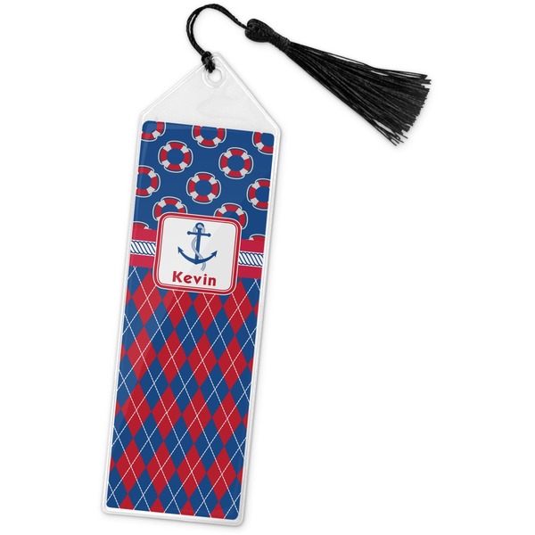 Custom Buoy & Argyle Print Book Mark w/Tassel (Personalized)