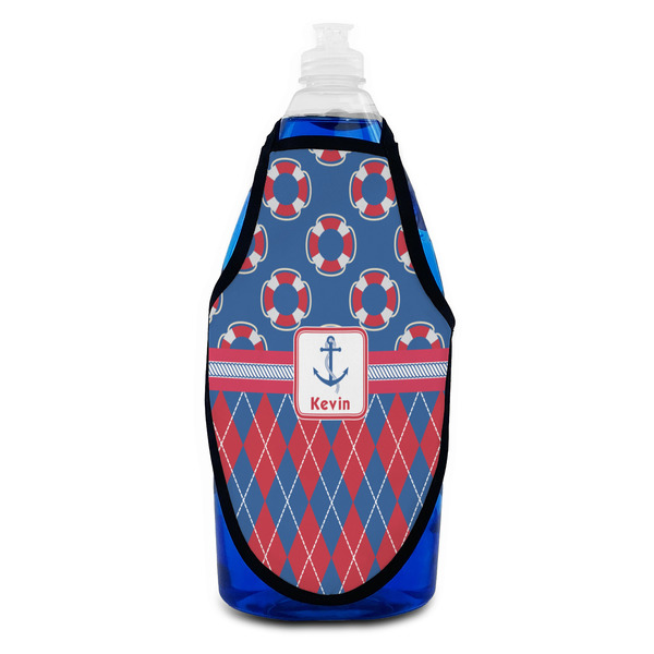 Buoy & Argyle Print Bottle Apron - Soap - FRONT