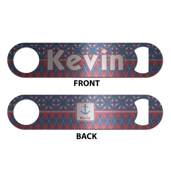 Buoy & Argyle Print Bottle Opener - Front & Back