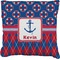 Buoy & Argyle Print Faux-Linen Throw Pillow 16" (Personalized)