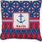 Buoy & Argyle Print Faux-Linen Throw Pillow 18" (Personalized)