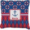 Buoy & Argyle Print Faux-Linen Throw Pillow 20" (Personalized)