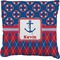 Buoy & Argyle Print Faux-Linen Throw Pillow 26" (Personalized)