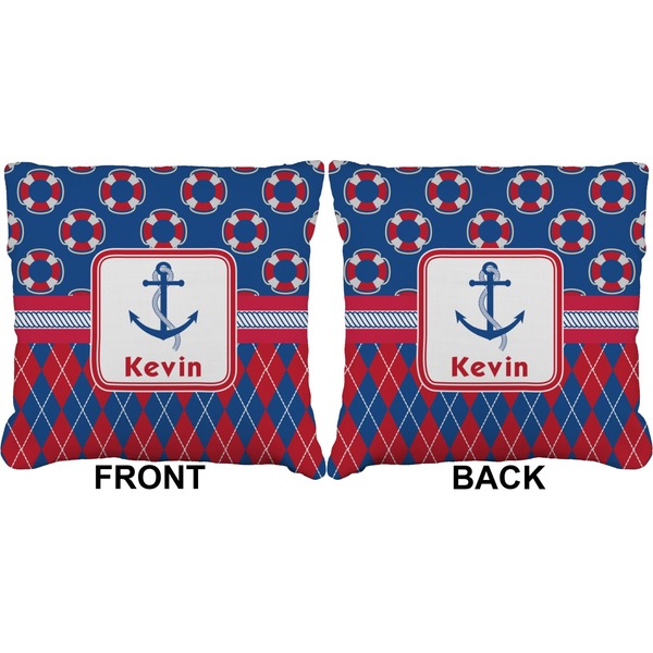 Buoy & Argyle Print Burlap Pillow Approval