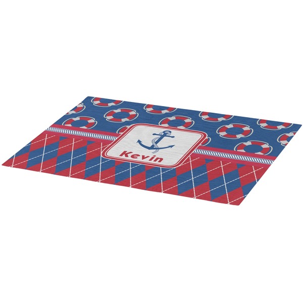 Buoy & Argyle Print Burlap Placemat (Angle View)