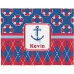 Buoy & Argyle Print Woven Fabric Placemat - Twill w/ Name or Text