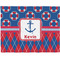 Buoy & Argyle Print Woven Fabric Placemat - Twill w/ Name or Text