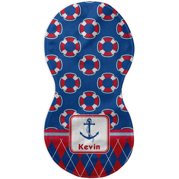 Buoy & Argyle Print Burp Peanut Shaped Flat