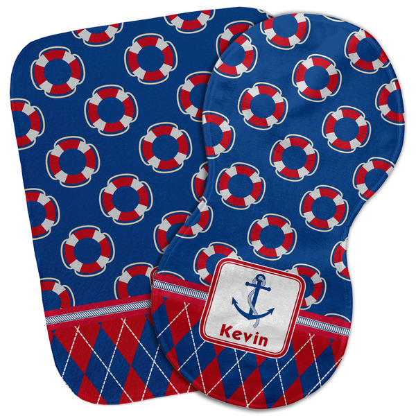 Custom Buoy & Argyle Print Burp Cloth (Personalized)
