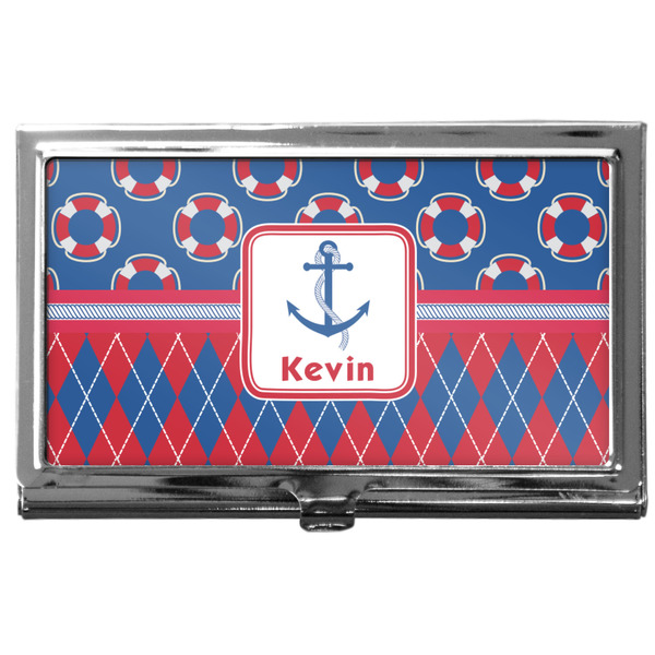 Custom Buoy & Argyle Print Business Card Case