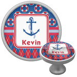 Buoy & Argyle Print Cabinet Knob (Personalized)