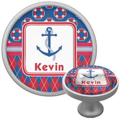 Buoy & Argyle Print Cabinet Knob (Personalized)
