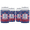 Buoy & Argyle Print Can Cooler (12 oz) - Set of 4 w/ Name or Text