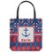 Buoy & Argyle Print Canvas Tote Bag - Small - 13"x13" (Personalized)