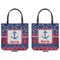 Buoy & Argyle Print Canvas Tote - Front and Back