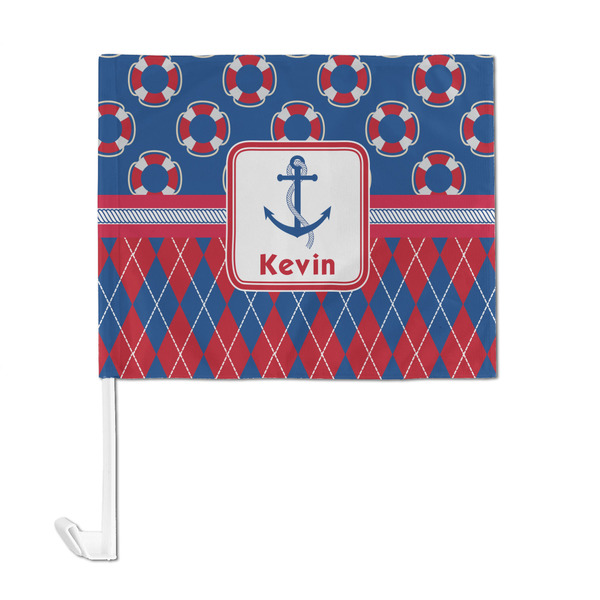 Buoy & Argyle Print Car Flag - Large - FRONT