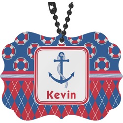 Buoy & Argyle Print Rear View Mirror Charm (Personalized)