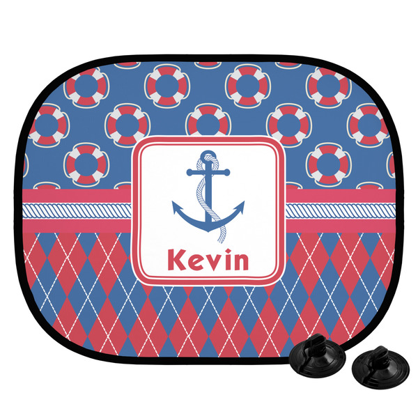 Custom Buoy & Argyle Print Car Side Window Sun Shade (Personalized)