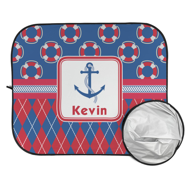 Buoy & Argyle Print Car Sun Shades - FOLDED & UNFOLDED