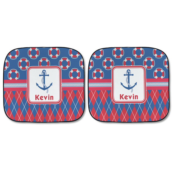 Buoy & Argyle Print Car Sun Shades - FRONT
