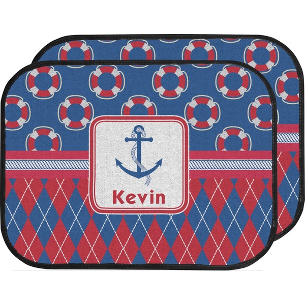 Buoy & Argyle Print Custom Car Floor Mats Set (2Front & 2Back)