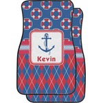 Buoy & Argyle Print Car Floor Mats (Front Seat) (Personalized)