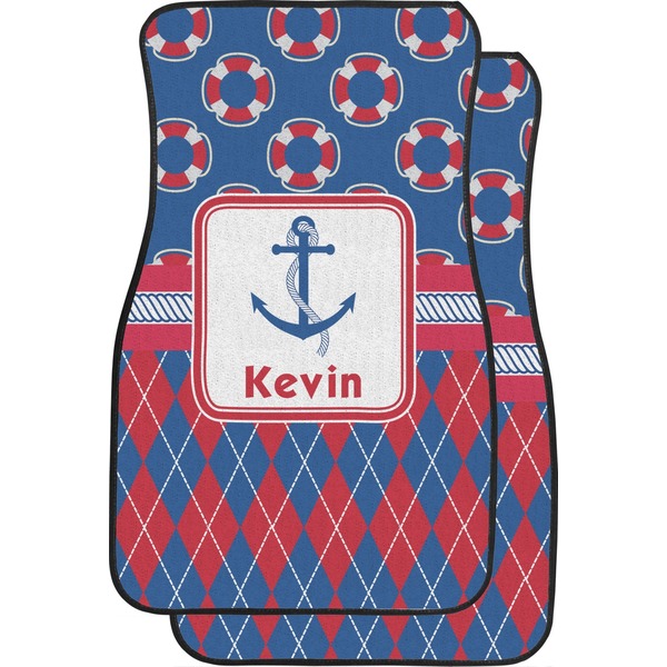 Buoy & Argyle Print Custom Car Floor Mats Set (2Front & 2Back)