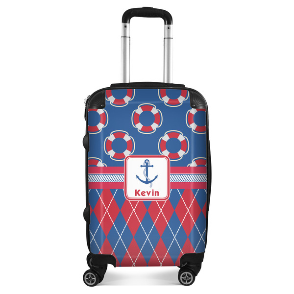 Custom Buoy & Argyle Print Suitcase - 20" Carry On (Personalized)