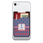 Buoy & Argyle Print 2-in-1 Cell Phone Credit Card Holder & Screen Cleaner (Personalized)