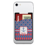 Buoy & Argyle Print 2-in-1 Cell Phone Credit Card Holder & Screen Cleaner (Personalized)