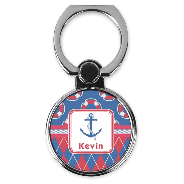 Custom Buoy & Argyle Print Cell Phone Ring Stand & Holder (Personalized)