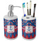 Buoy & Argyle Print Ceramic Bathroom Accessories Set (Personalized)