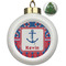 Buoy & Argyle Print Ceramic Ball Ornament - Christmas Tree (Personalized)