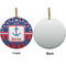 Buoy & Argyle Print Ceramic Flat Ornament - Circle Front & Back (APPROVAL)