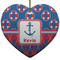 Buoy & Argyle Print Ceramic Flat Ornament - Heart (Front)