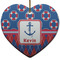 Buoy & Argyle Print Heart Ceramic Ornament w/ Name or Text