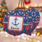 Buoy & Argyle Print Ceramic Ornament w/ Name or Text