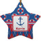 Buoy & Argyle Print Star Ceramic Ornament w/ Name or Text