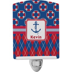 Buoy & Argyle Print Ceramic Night Light (Personalized)