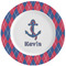 Buoy & Argyle Print Ceramic Dinner Plates (Set of 4) (Personalized)
