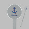Buoy & Argyle Print Clear Plastic 7" Stir Stick - Round - Closeup