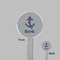 Buoy & Argyle Print Clear Plastic 7" Stir Stick - Round - Front & Back